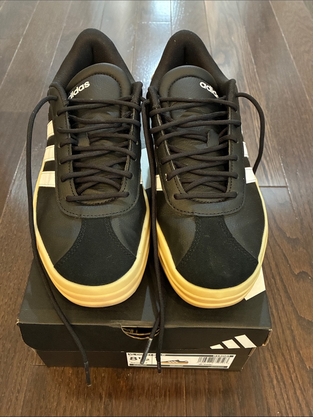 adidas Black Sneakers with Cream Gum Sole